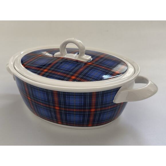 Grace's Pantry Covered‎ Casserole Dish Plaid Baker Retro MCM - Picture 2 of 10